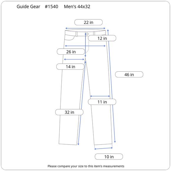 Men’s Jeans 44x32 Green Twill NWT Heavy Cotton Canvas Workwear Outdoor GuideGear - Picture 14 of 14